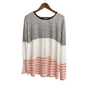 Poliana Fashion 3X Womens Color Block Striped Top  63% Polyester 33% Rayon 4% Sp